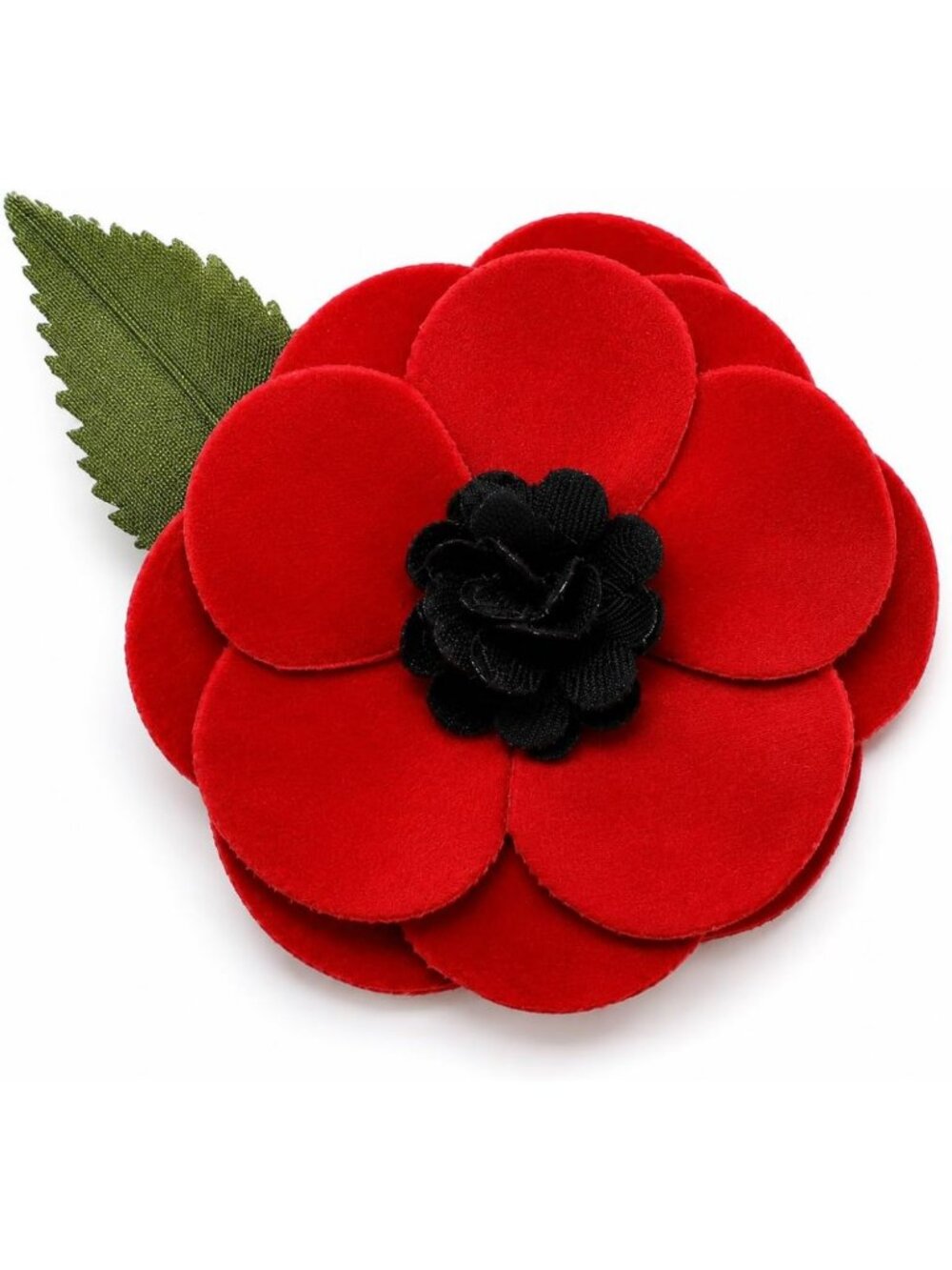 Handmade Red Poppy Brooch Pin | Satin Flower Accessory for Memorial & Derby